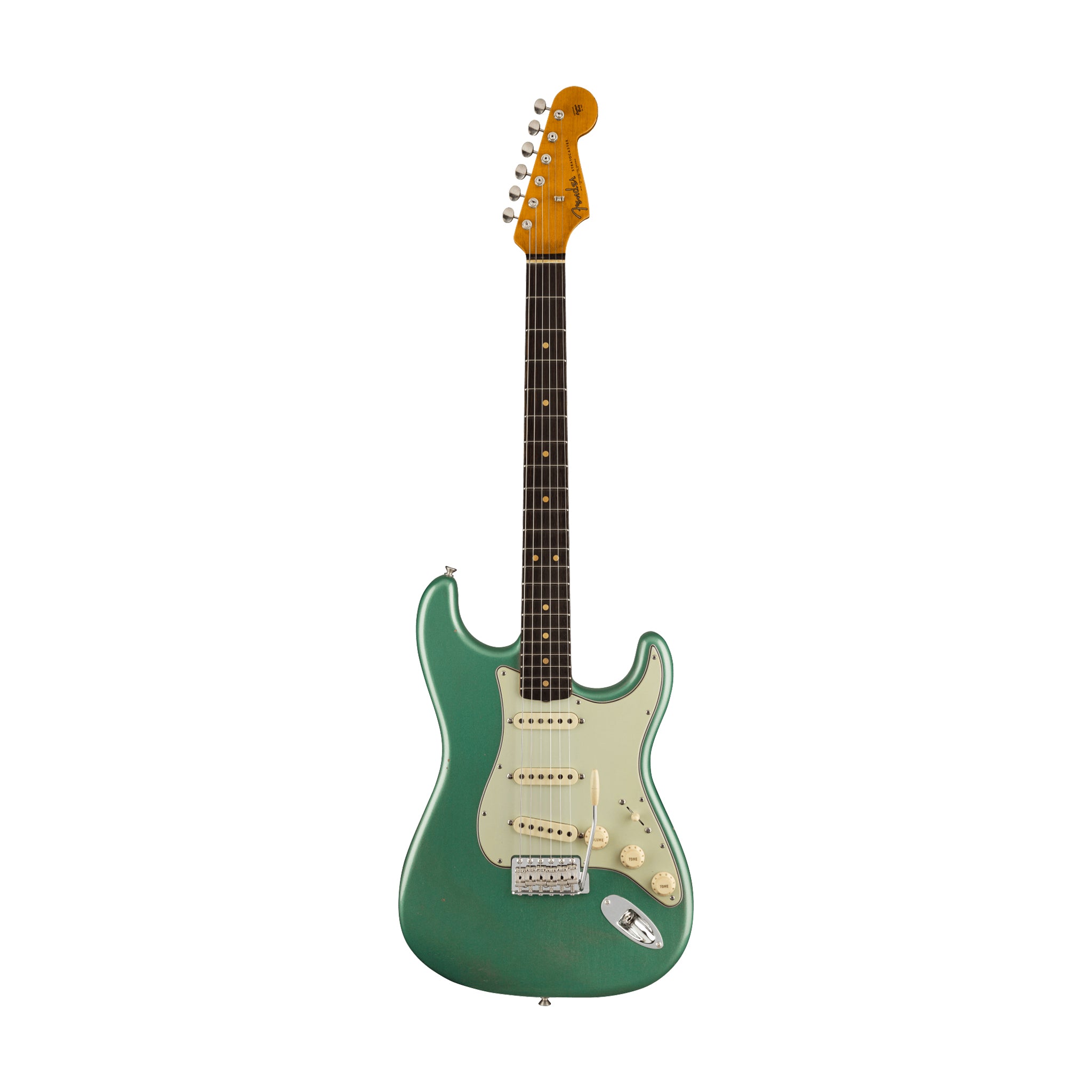 Fender Custom Shop Ltd Ed 1963 Stratocaster Journeyman Relic Electric Guitar, Faded Aged Sherwood Green Metallic