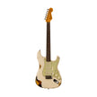 Fender Custom Shop 1960 Stratocaster Heavy Relic Guitar, RW FB, Aged Olympic White over 3-Color Sunburst