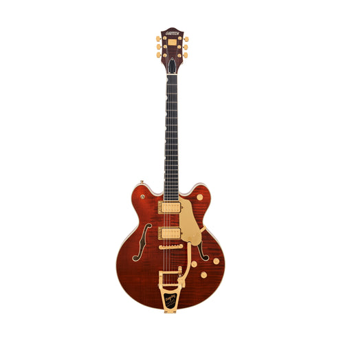 Gretsch Broadkaster LX Figured Center Block w/String-Thru Bigsby & Gold Hardware, Bourbon Stain