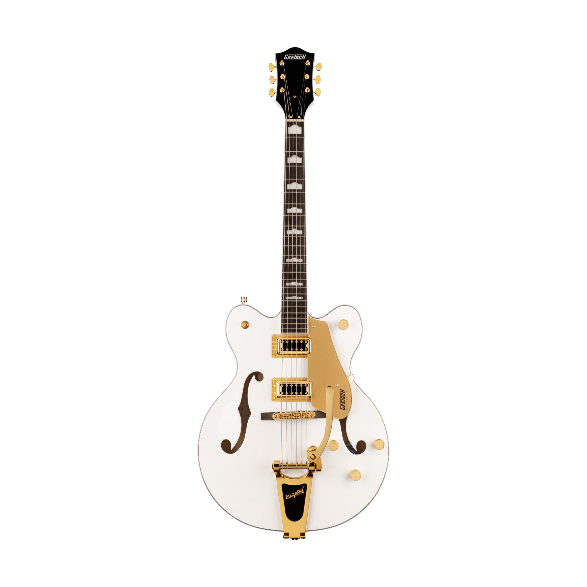 Gretsch G5422TG Electromatic Classic Hollow Body Double-Cut Bigsby Electric Guitar, Snowcrest White