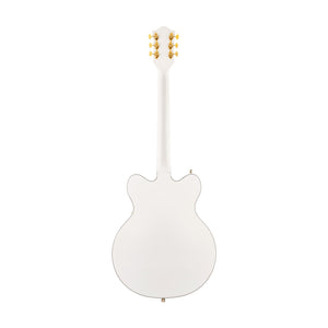 Gretsch G5422TG Electromatic Classic Hollow Body Double-Cut Bigsby Electric Guitar, Snowcrest White