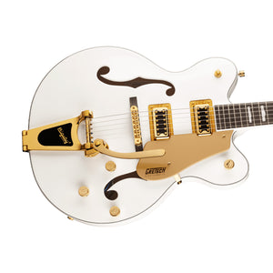 Gretsch G5422TG Electromatic Classic Hollow Body Double-Cut Bigsby Electric Guitar, Snowcrest White