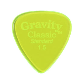 Gravity Classic Standard 1.5mm Guitar Pick, Polished Fluorescent Green