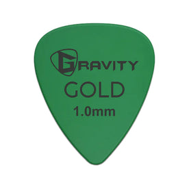 Gravity Colored Gold Traditional Teardrop Guitar Pick, 1.0mm Green