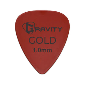 Gravity Colored Gold Traditional Teardrop Guitar Pick, 1.0mm Red