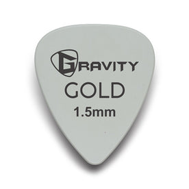 Gravity Colored Gold Traditional Teardrop Guitar Pick, 1.5mm Gray