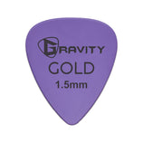 Gravity Colored Gold Traditional Teardrop Guitar Pick, 1.5mm Purple