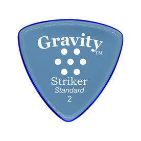 Gravity Striker Standard 2.0mm Guitar Pick w/Multi-hole Grip, Polished Blue