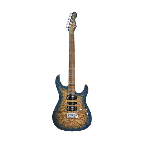 GrassRoots G-SNAPPER-24-II/R GCB-NDBLSB Electric Guitar, Natural Dark Blue Sunburst