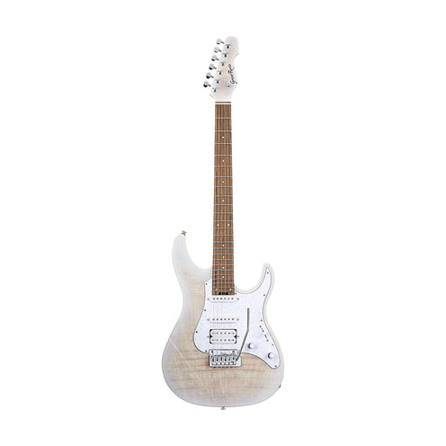 GrassRoots G-SNAPPER-24/R FM-STW Electric Guitar, See Thru White