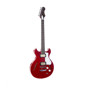 Harmony Standard Comet Electric Guitar w/Case, RW FB, Trans Red