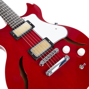 Harmony Standard Comet Electric Guitar w/Case, RW FB, Trans Red