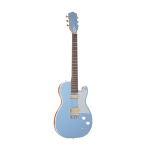 Harmony Standard Jupiter Thinline Electric Guitar w/Case, Sky Blue