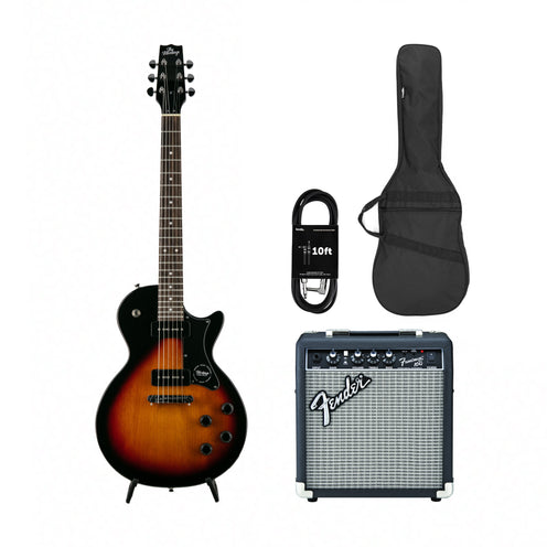 Heritage Ascent Collection H-137 P90 Electric Guitar, Sunburst w/ Fender Frontman 10G Bundle
