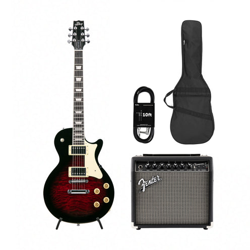 Heritage Ascent+ Collection H-150 Electric Guitar, Rose Burst w/ Fender Champion II 25 Bundle