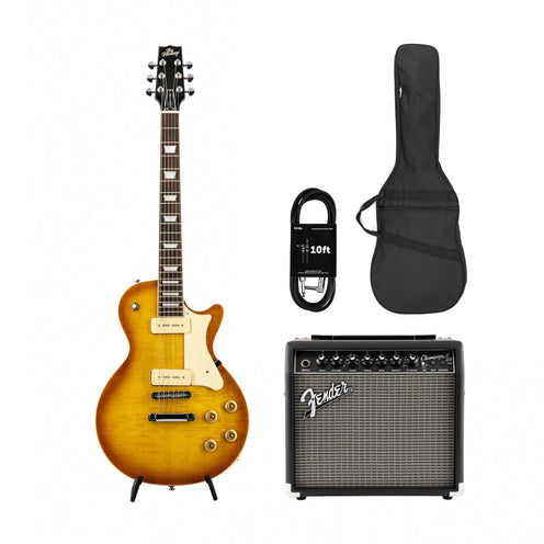 Heritage Ascent+ Collection H-150 P90 Electric Guitar, Dirty Lemon Burst w/ Fender Champion II 25 Bundle