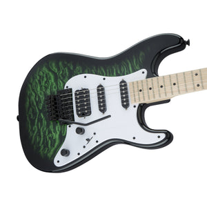 Jackson Adrian Smith SDXQ Electric Guitar, Maple FB, Transparent Green Burst