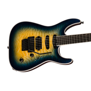 Jackson Pro Plus Series Soloist SLA3Q Electric Guitar, Ebony FB, Amber Blue Burst
