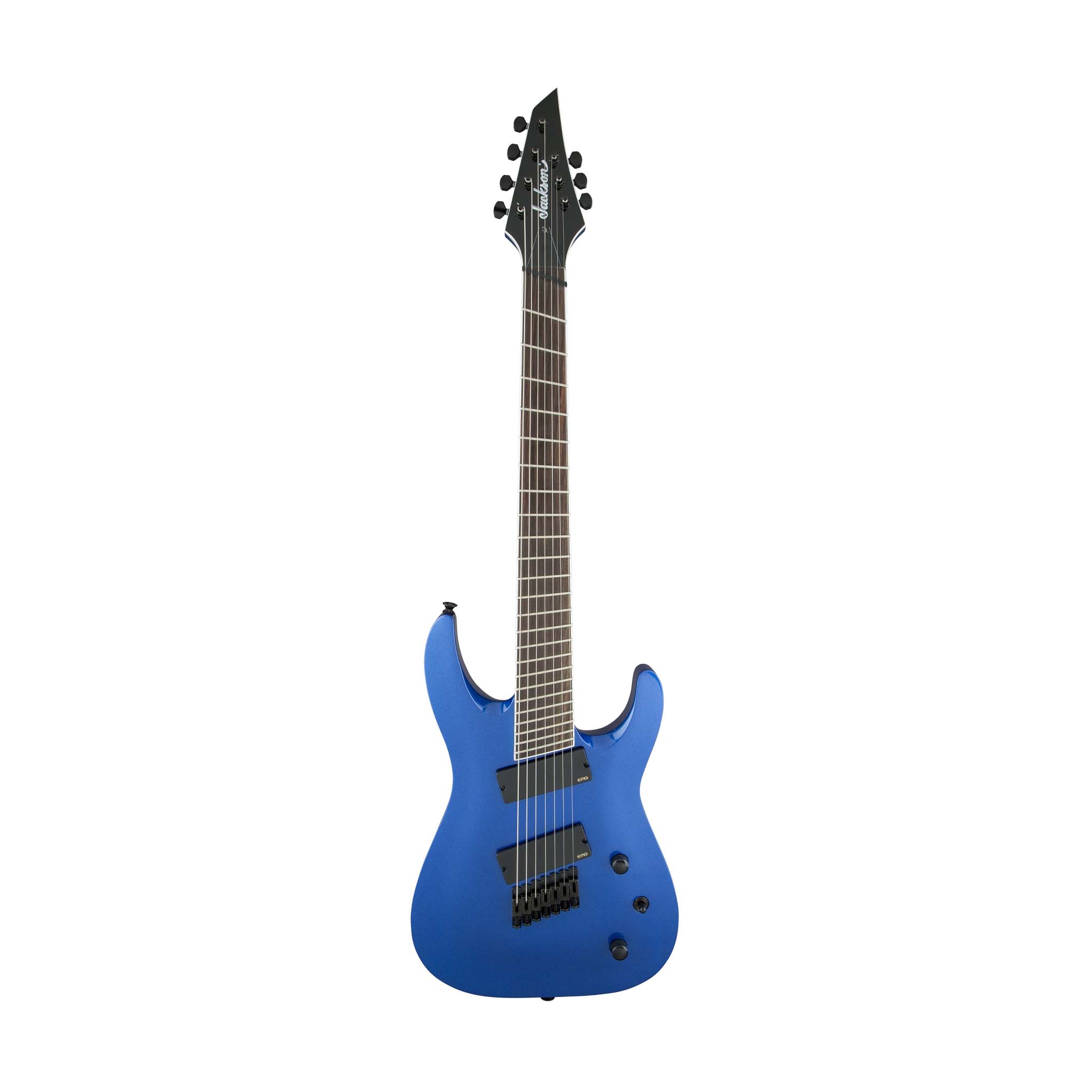Jackson X Series Soloist SLAT7 7-String Multi-Scale Electric Guitar, Laurel FB, Metallic Blue