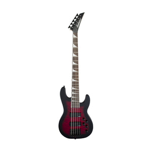 Jackson JS Series Concert Bass JS3VQ Guitar, Amaranth FB, Transparent Red Burst