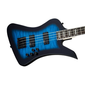 Jackson JS Series Kelly Bird Bass JS3Q Guitar, Amaranth FB, Transparent Blue Burst