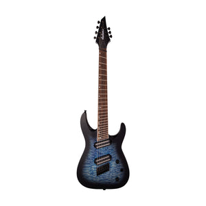 Jackson X Series Soloist SLATX7 QM Multi-Scale Electric Guitar, Trans Blue Burst