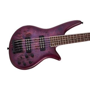 Jackson X Series Spectra Bass SBXP V Electric Guitar, Laurel FB, Transparent Purple Burst