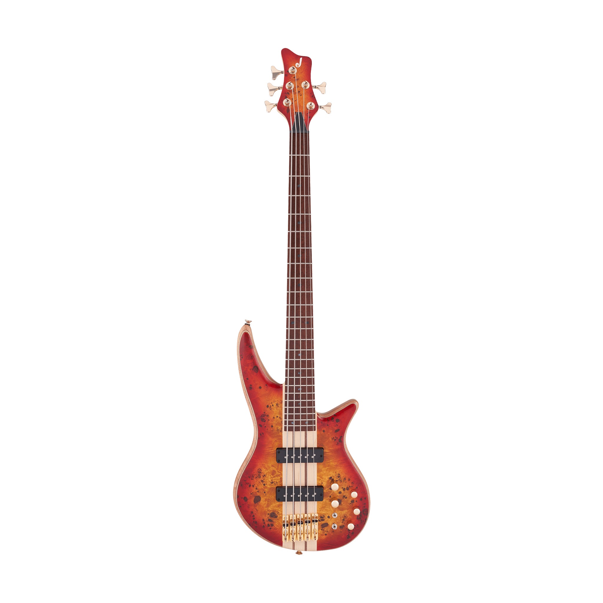 Jackson Pro Series Spectra SBP V Bass Guitar, Caramelized Jatoba FB, Transparent Cherry Burst