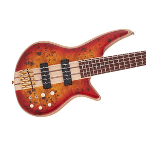 Jackson Pro Series Spectra SBP V Bass Guitar, Caramelized Jatoba FB, Transparent Cherry Burst