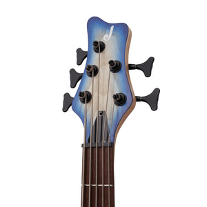 Jackson Pro Series Spectra SBP V Bass Guitar, Caramelized Jatoba FB, Transparent Blue Burst