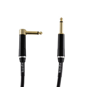 koda plus KIC20RA Straight-Angled Instrument Cable, 20ft, Black