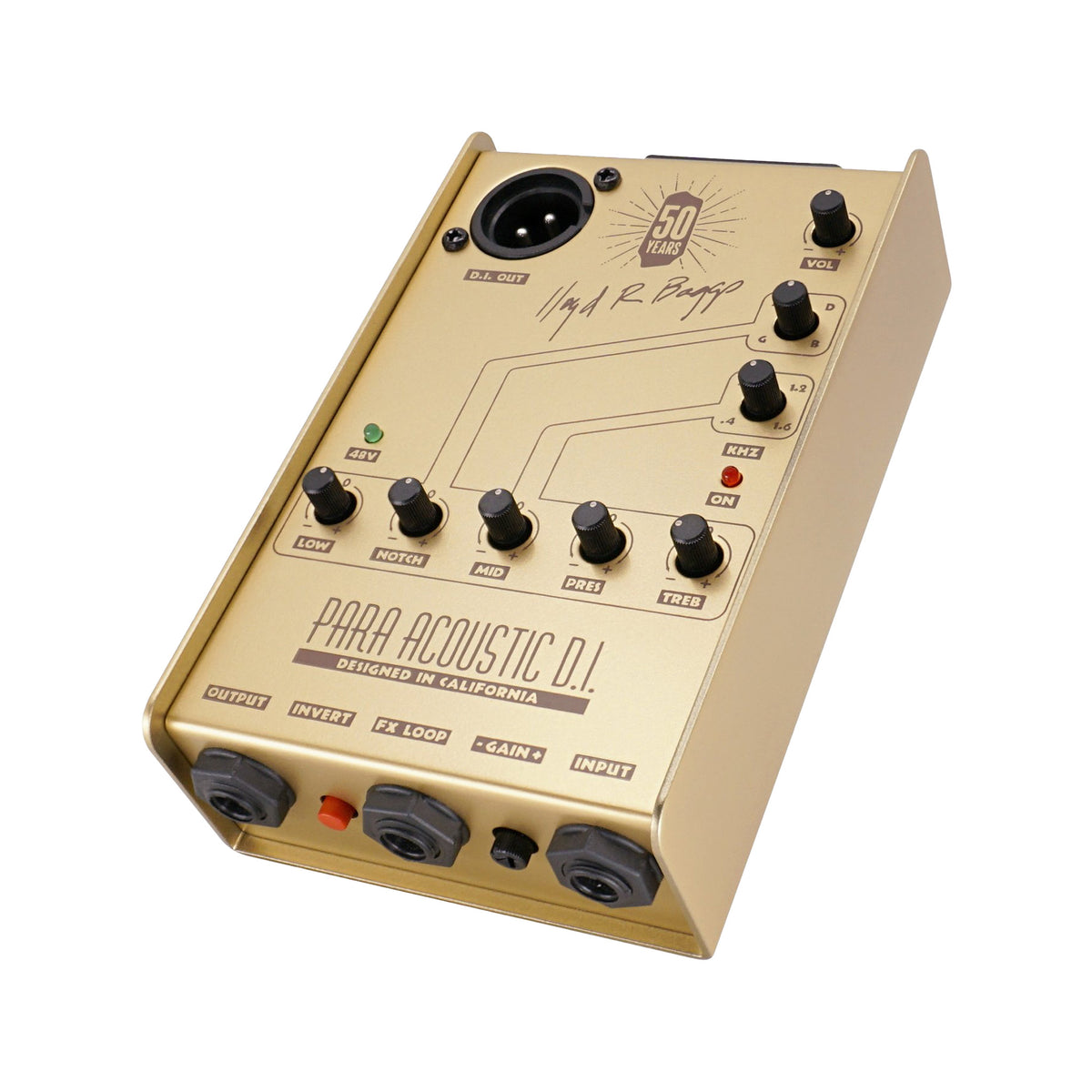 LR Baggs Para DI Acoustic Guitar Preamp, 50th Anniversary, Gold