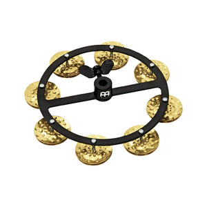 MEINL Percussion HTHH1B-BK Headliner Series Hihat Tambourines, 1 Row, Hammered Brass Jingles