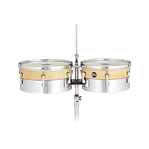 MEINL Percussion HYT1314 13+14inch Hybrid Timbales, Siam Oak/Steel