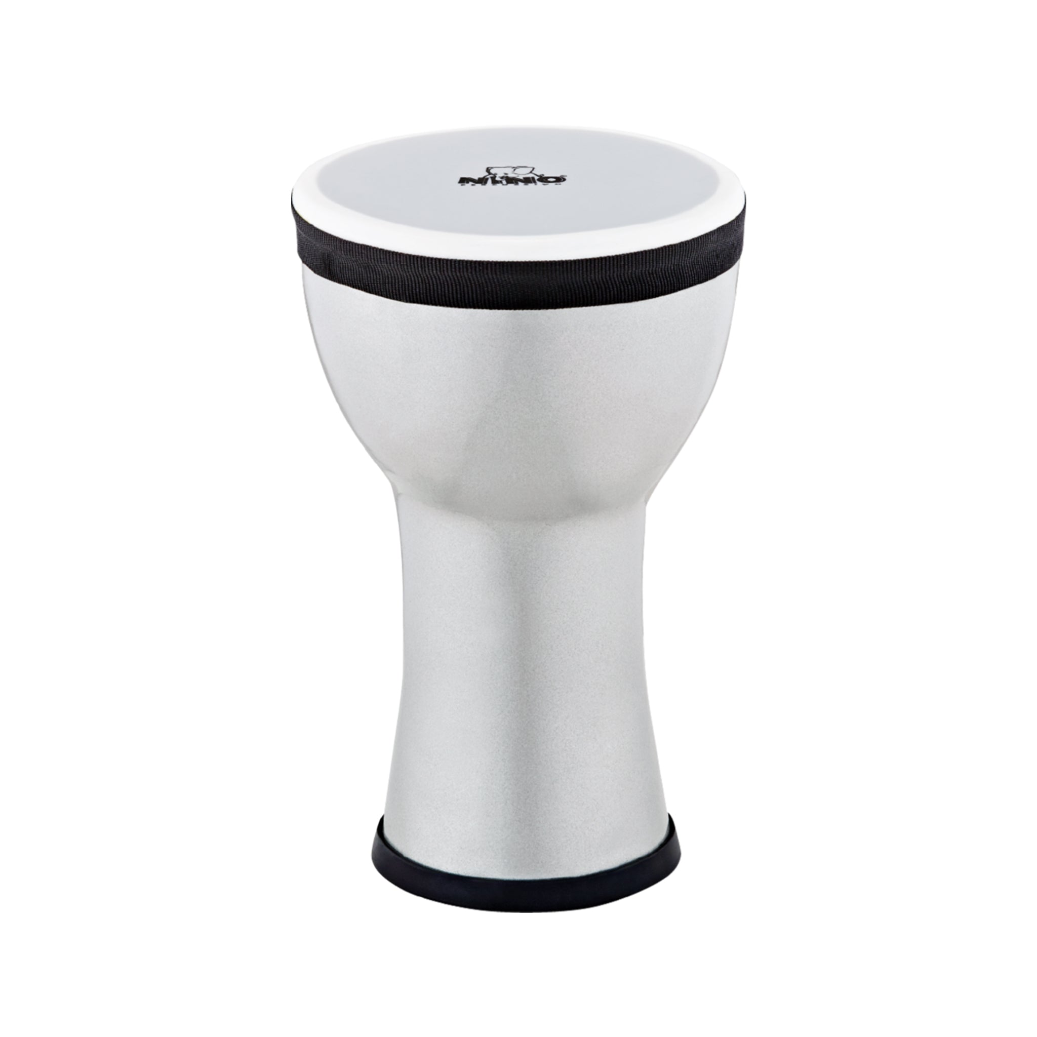 NINO Percussion NINO-EMDJ-SM 6inch Elements Mini Djembe, Plastic Head, Silver Metallic