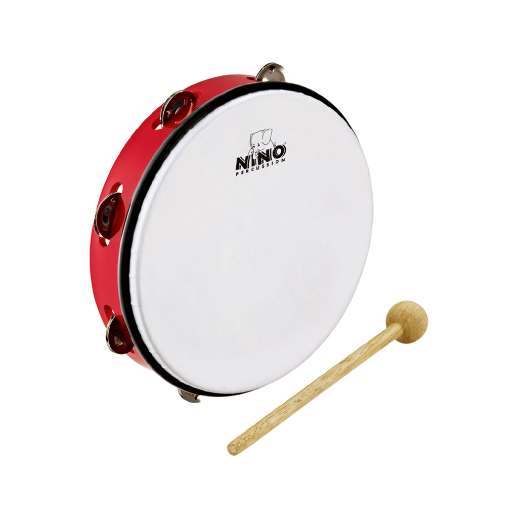 NINO Percussion NINO24R 10inch ABS Jingle Drum, Red