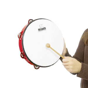 NINO Percussion NINO24R 10inch ABS Jingle Drum, Red