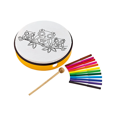 NINO Percussion NINO5OW 10inch Customizable ABS Hand Drum, Owls