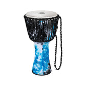 MEINL Percussion PADJ8-L-F 12inch Rope Tuned Travel Series Djembe, Synthetic Head, Galactic Blue Tie