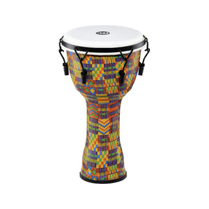 MEINL Percussion PMDJ2-M-F 10inch Mechanical Tuned Travel Ser. Djembe, Synthetic Head, Kenyan Quilt