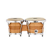 MEINL Percussion WB200SNT-M 6-3/4+8inch Wood Bongo, Super Natural, Chrome Plated