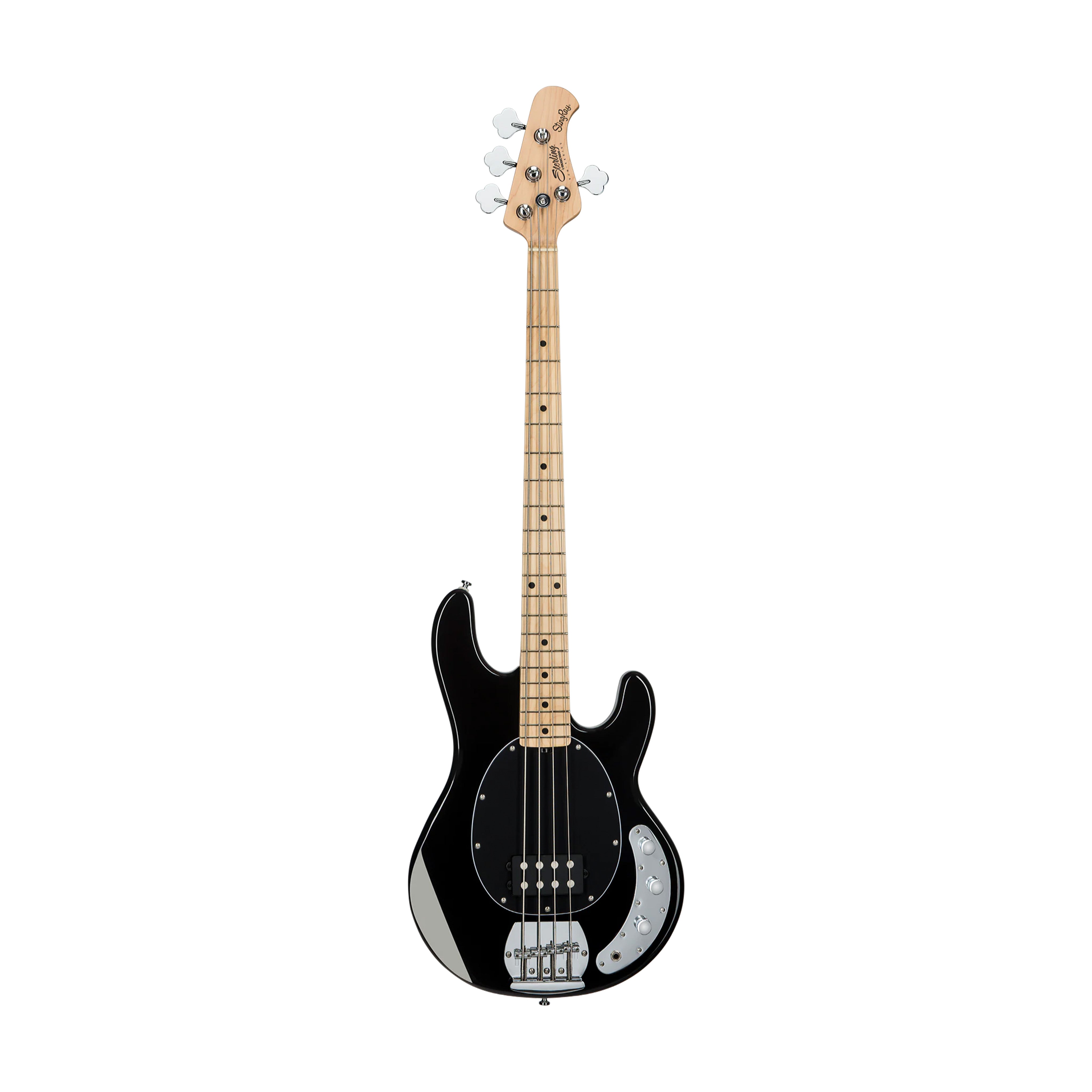 Sterling S.U.B Series RAY4 4 String Electric Bass Guitar Maple FB Black RAY4 BK M1