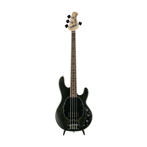 Sterling S.U.B Series RAY4 4-String Electric Bass Guitar, Jatoba FB, Trans Black Satin (RAY4-TBKS-R1)