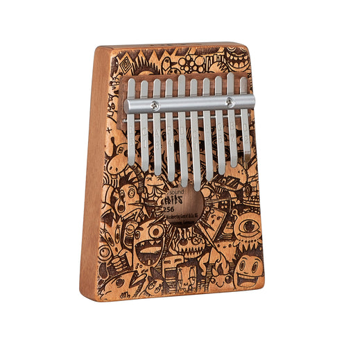 Sela SE-256 Art Series Kalimba 10 Keys w/Bag, Little Monster Laser
