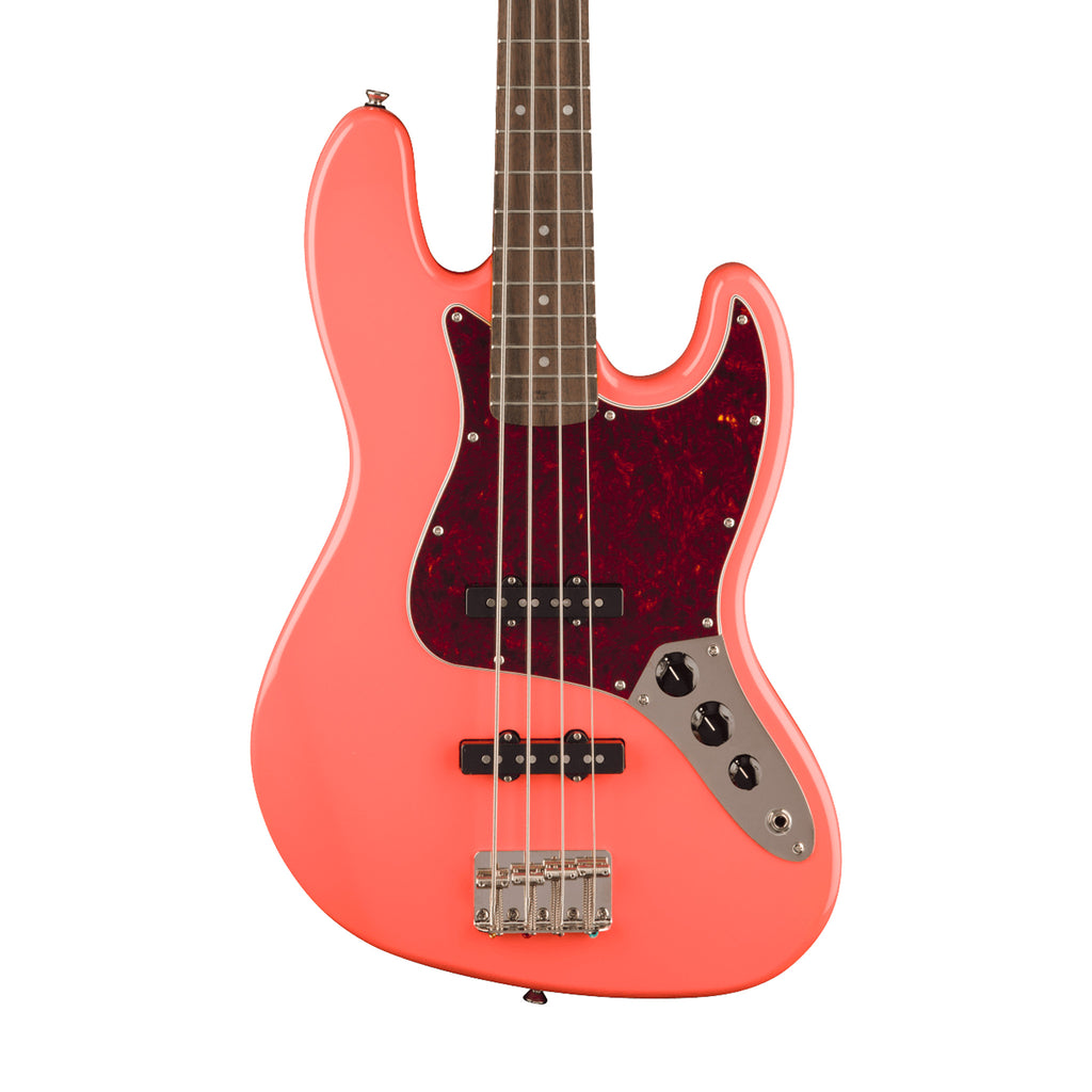 Squier Classic Vibe 60s Jazz Bass Guitar, Laurel FB, Tahitian Coral